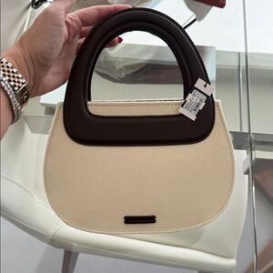 Lele Sadoughi Cream and Brown Tote Bag